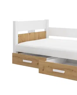 ArtAdrk Jednolôžková posteľ BIBI | 90 x 200 cm Farba: biela / zelená