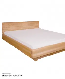 Drewmax Manželská posteľ - masív LK110 | 200 cm buk Morenie: Lausane
