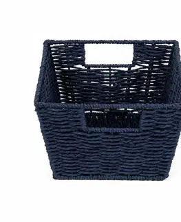 Compactor Ručne pletený košík ETNA, 31 x 24 x 14 cm, modrá