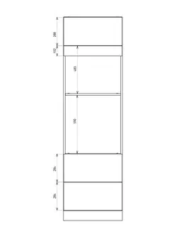 ArtExt Kuchynská skrinka vysoká pre vstavané spotrebiče FLORENCE lesk | D14RU 2A 284 Farba korpusu: Grey