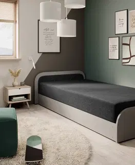 ArtElta Jednolôžková posteľ PARYS sivá | 80 x 190 cm Farba: Pravá / Sawana 21