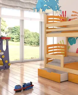 ArtAdrk Detská poschodová posteľ OSUNA Farba: Borovica / ružová