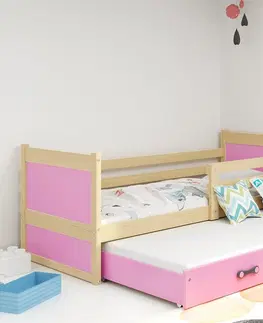 BMS Detská posteľ s prístelkou RICO 2 | borovica 80 x 190 cm Farba: Sivá