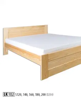 Drewmax Manželská posteľ - masív LK102 | 200 cm borovica Morenie: Gray