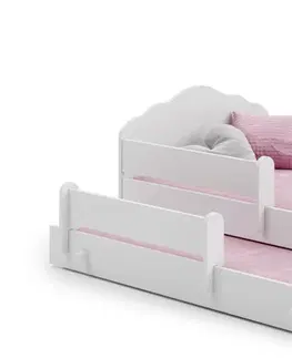 ArtAdrk Detská posteľ CASIMO II | s prístelkou a zábranou Prevedenie: Biela