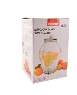 Orion Fľaša sklo+kohútik APPLE, 6,5 l