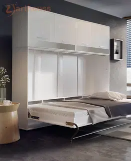 Dig-net nábytok Sklápacia posteľ Lenart CONCEPT PRO CP-06 | 90 x 200 cm Farba: biely lesk / biela