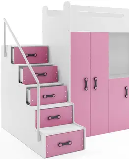 BMS Detská poschodová posteľ  so stolíkom MAX 4 Farba: Biela