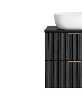 ArtCom Kúpeľňová skrinka s umývadlom a doskou ADEL Black DU60/1 | 60 cm