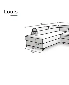 ArtElta Rohová sedacia súprava LOUIS | U Pravá LOUIS farba: Poco 100