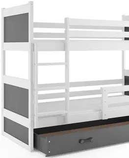 BMS Detská poschodová posteľ RICO | biela 80 x 190 cm Farba: Biela