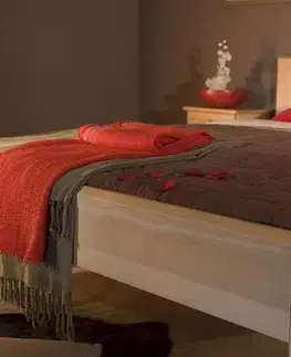 Drewmax Manželská posteľ - masív LK117 | 140 cm borovica Farba: Dub