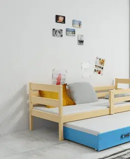 BMS Detská posteľ s prístelkou ERYK 2 | borovica Farba: Borovica / biela, Rozmer.: 200 x 90 cm