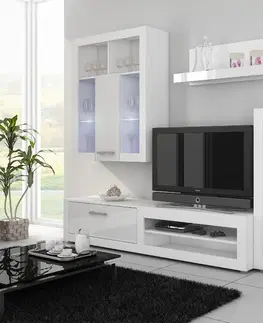 WIP TV stolík VIKI  | 04 Farba: Biela / čierny lesk