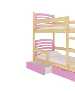 ArtAdrk Detská poschodová posteľ OSUNA Farba: borovica / oranžová