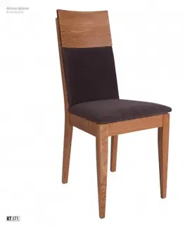 Drewmax Jedálenská stolička - masív KT371 / dub Prevedenie: Dub brendy / koža