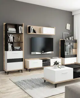 WIP TV stolík BOX-08 Farba: dub artisan / biela / čierna