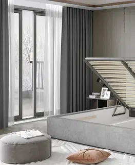 ArtElta Manželská posteľ AUDREY s úložným priestorom | 180 x 200 cm Farba: Sivá / Monolith 84