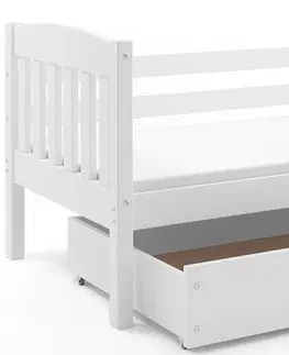BMS Detská posteľ KUBUŠ 1 s úložným priestorom| biela Farba: biela / modrá, Rozmer.: 200 x 90 cm