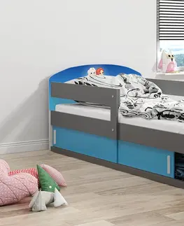 BMS Detská obrázková posteľ LUKI 1 | sivá Obrázok: Hello Kids
