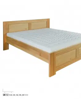 Drewmax Manželská posteľ - masív LK112 | 180 cm buk Morenie: Koniak