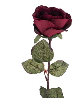 Umelá kvetina Ruža veľkokvetá 72 cm, vínová 