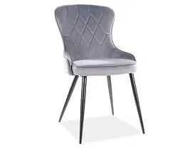 Signal Jedálenská stolička LOTUS VELVET SIGNAL - stoličky/ kreslá: kov čierny/ látka tyrkysová (Bluvel 85)