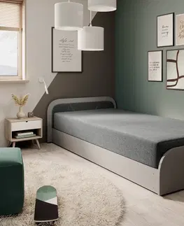 ArtElta Jednolôžková posteľ PARYS sivá | 80 x 190 cm Farba: Ľavá / Sawana 05