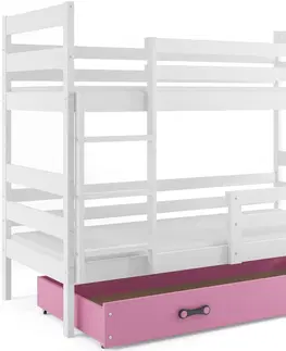 BMS Detská poschodová posteľ ERYK | biela Farba: biela / sivá, Rozmer.: 160 x 80 cm