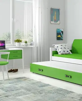 BMS Detská posteľ  s prístelkou DAWID | biela 90 x 200 cm Farba: Sivá
