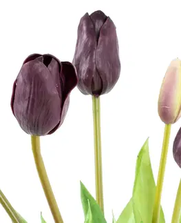 Umelý zväzok Tulipánov fialová, 39 cm