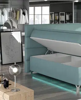 ArtElta Manželská posteľ AMADEO Boxspring s LED osvetlením | 180 x 200 cm Farba: BAO 16 - Riviera 59