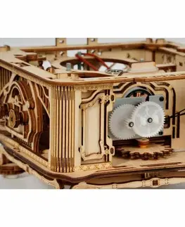 RoboTime 3D drevené mechanické puzzle Gramofón (ručný pohon)