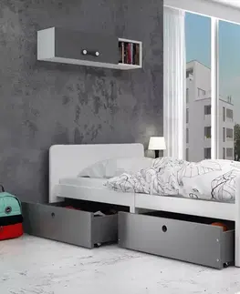BMS Detská posteľ AREK | 80 x 200 cm farebné prevedenie: Biela / biele zásuvky