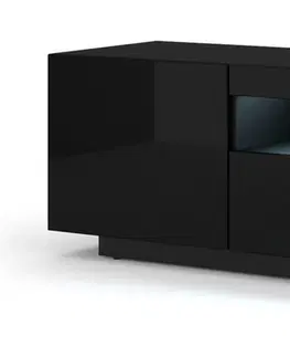 ARTBm TV stolík AURA 150 | čierny lesk Variant: bez LED osvetlenia