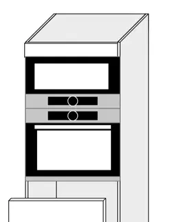 ArtExt Kuchynská skrinka vysoká pre vstavané spotrebiče FLORENCE lesk | D5AA 60 154 Farba korpusu: Grey