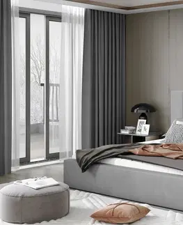ArtElta Manželská posteľ AUDREY s úložným priestorom | 200 x 200 cm Farba: Čierna / Soft 11