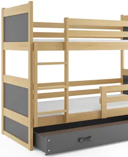 BMS Detská poschodová posteľ RICO |  borovica 90 x 200 cm Farba: Biela
