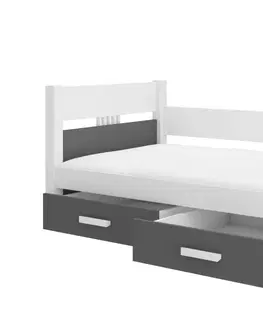 ArtAdrk Jednolôžková posteľ BIBI | 80 x 180 cm Farba: biela / sivá