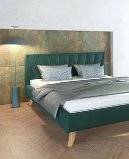 FDM Čalúnená manželská posteľ HEAVEN | 140 x 200 cm Farba: Čierna