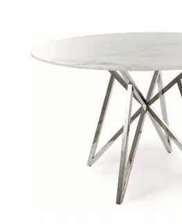 Signal Jedálenský stôl MURANO Farba: čierna matná / mramorový efekt sivá