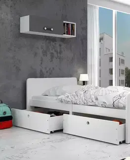BMS Detská posteľ AREK | 80 x 200 cm farebné prevedenie: Grafit / grafit zásuvky