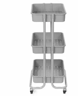 Compactor Kúpeľňový vozík s kolieskami Grena, 3 police, 43 x 34,8 x 75 cm, sivá