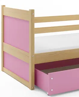 BMS Detská posteľ RICO 1 | borovica 90 x 200 cm Farba: Sivá