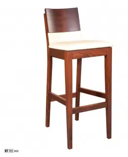 Drewmax Barová stolička - masív KT192 | buk / koža Morenie: Lausane