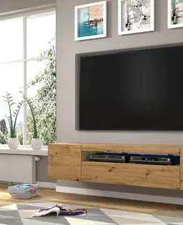 ARTBm TV stolík AURA 200 | dub artisan Variant: s LED osvetlením
