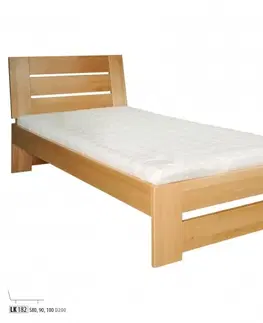 Drewmax Jednolôžková posteľ - masív LK182 | 80 cm buk Morenie: Gray