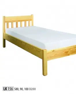 Drewmax Jednolôžková posteľ - masív LK156 | 90 cm borovica Morenie: Orech