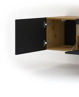 ARTBm TV stolík AURA 200 | dub artisan/čierny mat Variant: s LED osvetlením