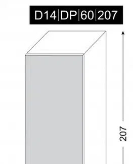 ArtExt Kuchynská skrinka vysoká FLORENCE lesk | D14DP 60 207 Farba korpusu: Grey